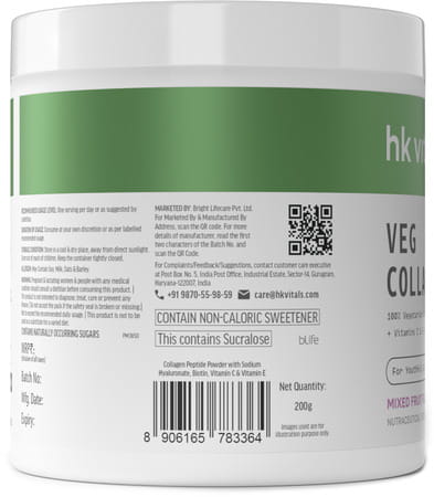 Hk Vitals Veg Collagen Supplement (Mixed Fruit | 200G) | With Biotin | Vitamin C | E
