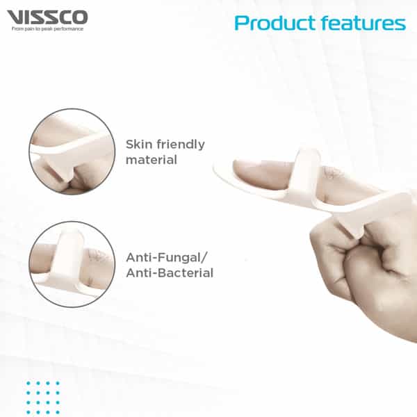 Vissco Finger Support For Metacarpal Fracture | Tendon Injury Of The Finger & Post Surgery (White)
