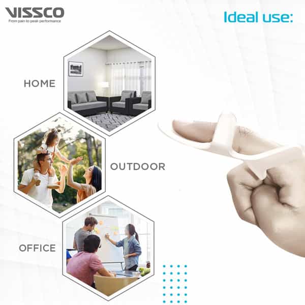 Vissco Finger Support For Metacarpal Fracture | Tendon Injury Of The Finger & Post Surgery (White)
