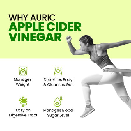 Auric Apple Cider Vinegar With Vitamins | 60 Acv Tablets With Vitamin B6 & B12 In Every Tube