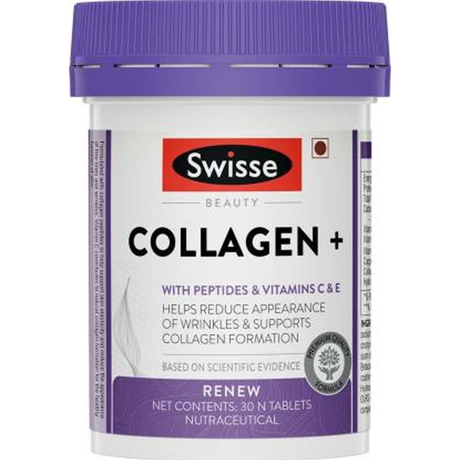 Swisse Beauty Collagen Supplement With Peptides | Vitamin C & E For Beautiful Skin (30 Tablets)