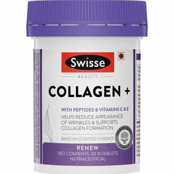 Swisse Beauty Collagen Supplement With Peptides | Vitamin C & E For Beautiful Skin (30 Tablets)
