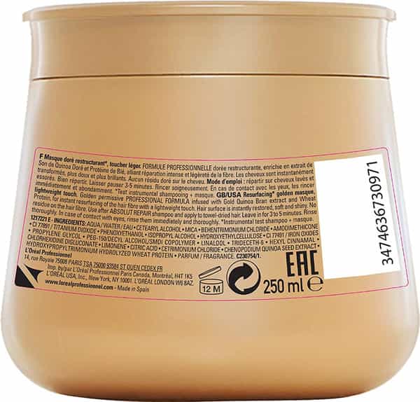 L'oreal Professionnel Serie Expert Absolut Repair Gold Quinoa + Protein Masque - 250 Gm