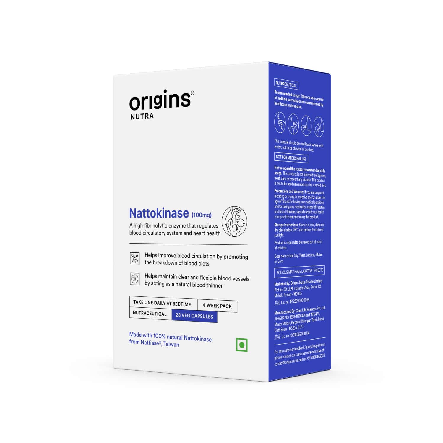 Buy ORIGINS NUTRA NATTOKINASE PROMOTE HEART HEALTH, NATURAL BLOOD