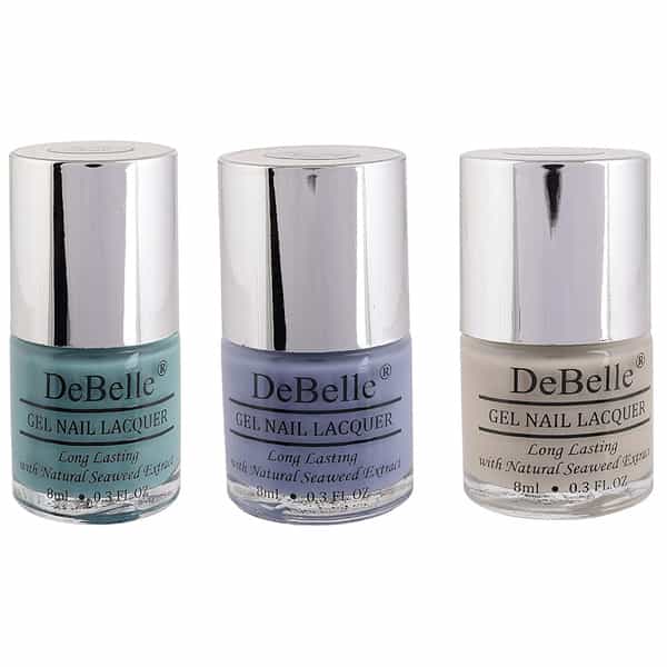 Debelle Gel Nail Polish Gift Set Of 3 Blue Berry Bliss,Teal Green,Natural Blush-24 Ml (8 Ml Each)