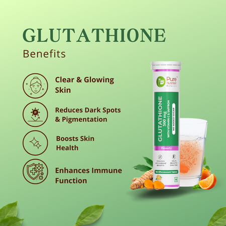 Pure Nutrition Glutathione 500 Mg L Glutathione Tablets For Healthy Glowing Skin - 15 Tablets