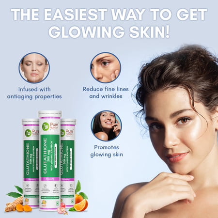 Pure Nutrition Glutathione 500 Mg L Glutathione Tablets For Healthy Glowing Skin - 15 Tablets