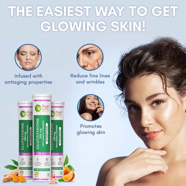 Pure Nutrition Glutathione 500 Mg L Glutathione Tablets For Healthy Glowing Skin - 15 Tablets
