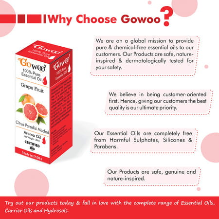 Go Woo 100% Pure Grapefruit Oil Virgin & Undiluted 30 Ml