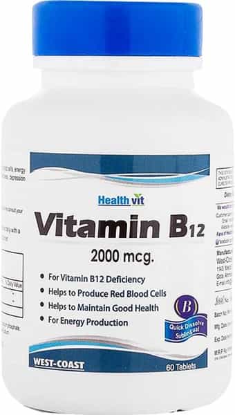 Healthvit Vitamin B12 2000Mcg Multivitamin Tablets Bottle Of 60