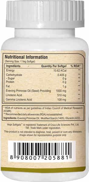 Pure Nutrition Evening Primrose Oil For Women | Source Of Omega 6 |Hormonal Balance - 30 Capsules