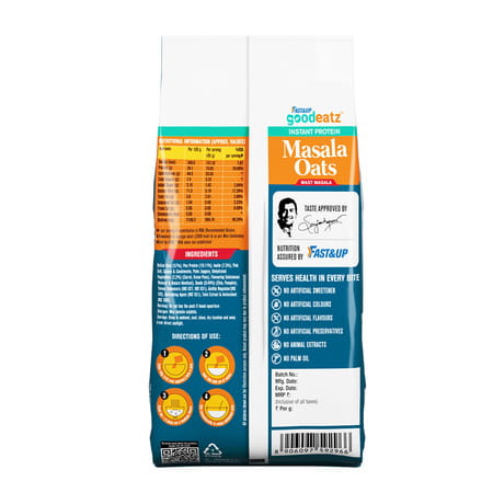 Fast&Up Goodeatz Instant Protein Masala Oats Mast Masala Pack Of 400gms