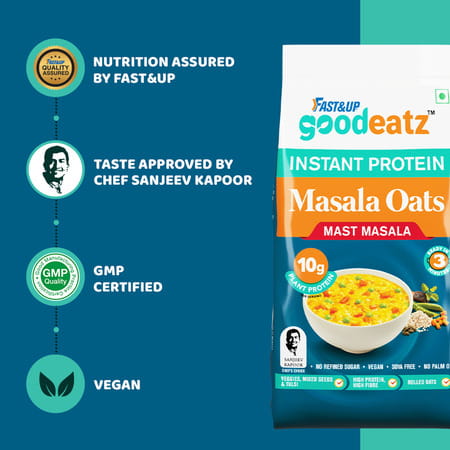 Fast&Up Goodeatz Instant Protein Masala Oats Mast Masala Pack Of 400gms