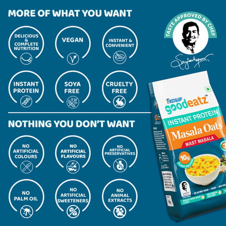 Fast&Up Goodeatz Instant Protein Masala Oats Mast Masala Pack Of 400gms