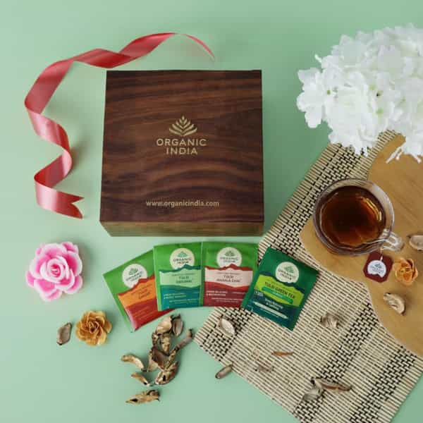 Organic India Executive Wooden 60 Teabags Box (Old Flr)
