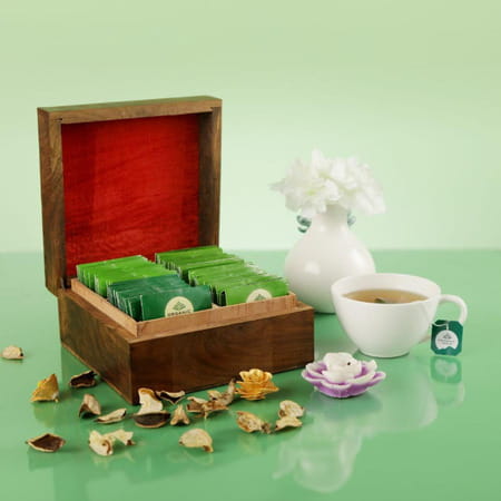 Organic India Executive Wooden 60 Teabags Box (Old Flr)