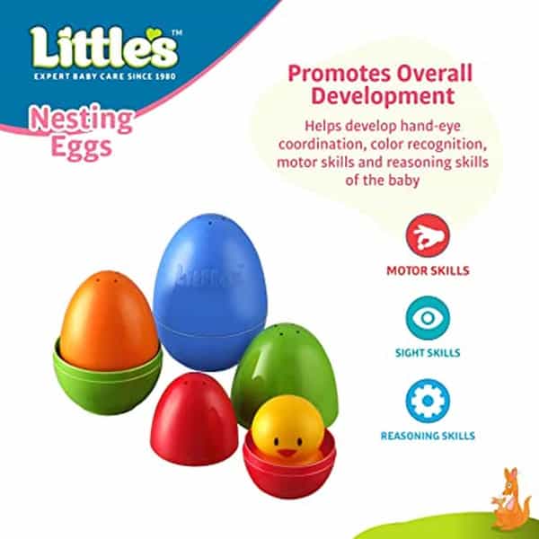 Little's Nesting Eggs I Activity Toy For Babies I Develops Motor & Reasoning Skills X Pack Of 3