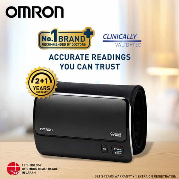 Omron Smart Elite+ Hem 7600T Tubeless 360 Accurate Digital Blood Pressure Monitor Black