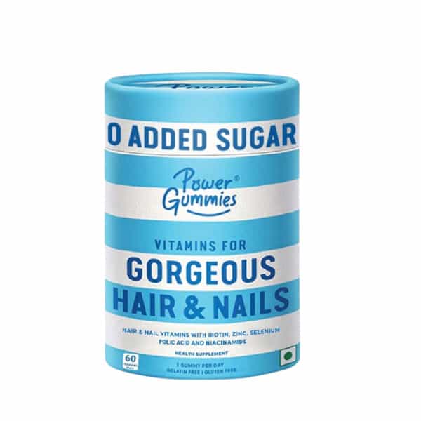 Power Gummies Gorgeous Hair & Nails Growth | Now With No Added Sugar & New Heart Shape - 30 Gummies