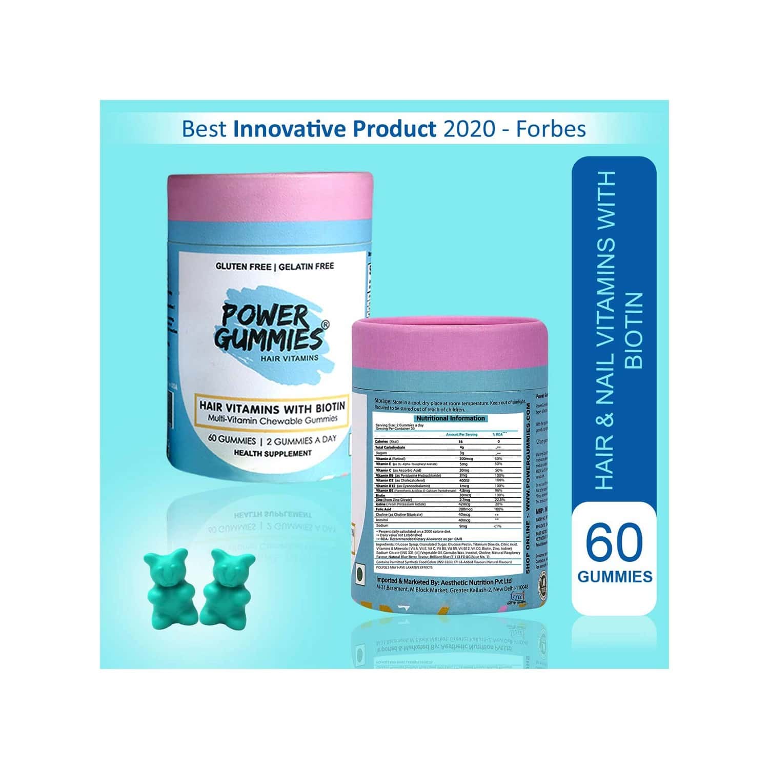 Buy Power Gummies Hair Vitamins With Biotin Multivitamin Gummies (1