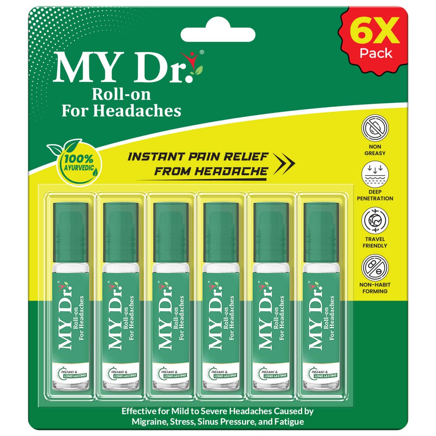 My Dr Headache Relief Roll-On | Pack Of 6