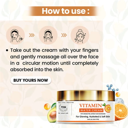 Tnw -The Natural Wash Vitamin C Water Cream For Hydrated Skin | Makes Skin Soft & Supple