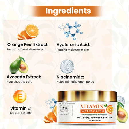Tnw -The Natural Wash Vitamin C Water Cream For Hydrated Skin | Makes Skin Soft & Supple