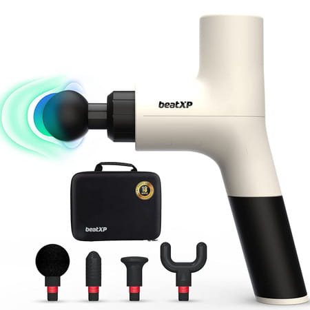 Beatxp Bolt Prime Tissue Massage Gun Percussion Muscle Massager For Full Body Pain Relief (White)