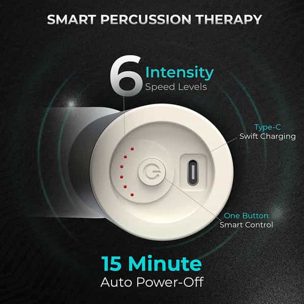 Beatxp Bolt Prime Tissue Massage Gun Percussion Muscle Massager For Full Body Pain Relief (White)