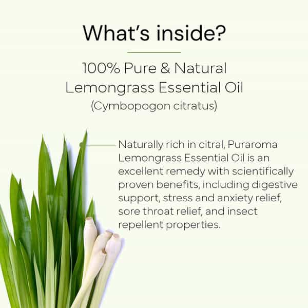 Puraroma Lemongrass Essential Oil - 10 Ml