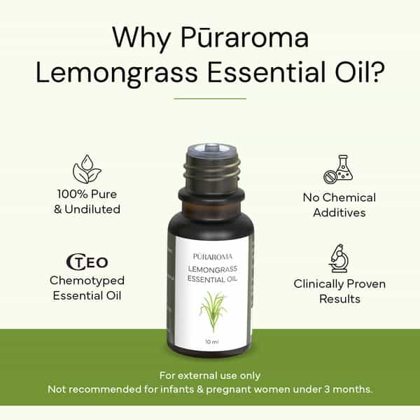 Puraroma Lemongrass Essential Oil - 10 Ml