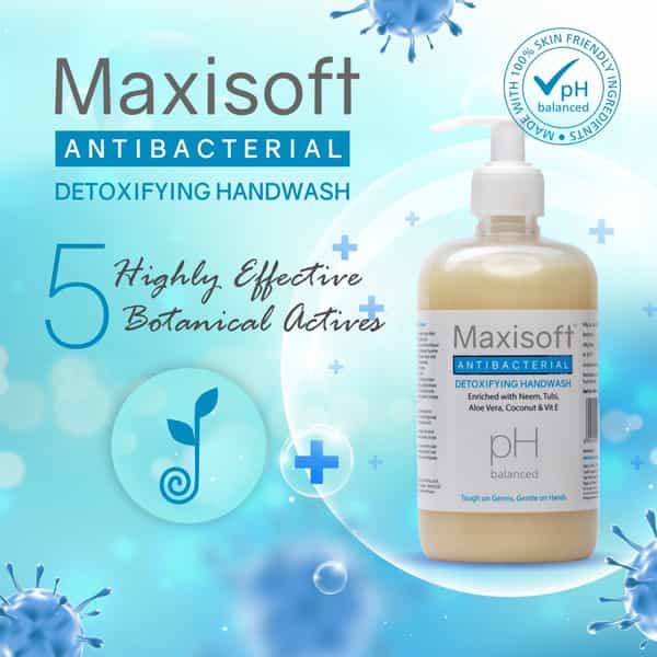 Maxisoft Antibacterial Detoxifying | Ph Balanced | Hand Wash | Bottle | 500 Ml | Pack Of 2
