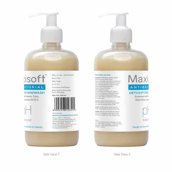 Maxisoft Antibacterial Detoxifying | Ph Balanced | Hand Wash | Bottle | 500 Ml | Pack Of 2