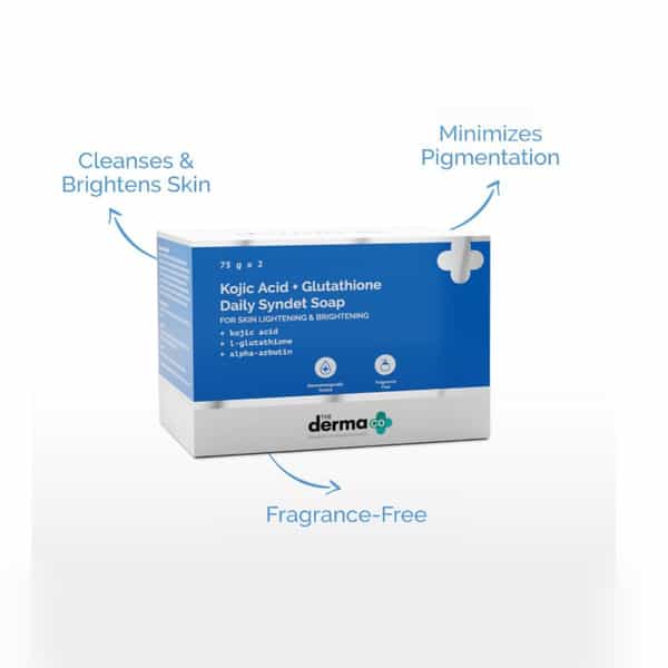 The Derma Co Kojic Acid + Gluthione Daily Syndet Soap 2X75 Gram (Pack Of 2)