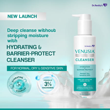 Venusia Hydrating & Barrier Protect Cleanser | For Normal | Dry | And Sensitive Skin | 250ml