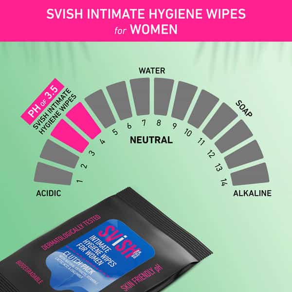 Svish On The Go Intimate Hygiene Wipes For Women|Cucumber Fragrance & Natural Extracts (4X10 Pulls)