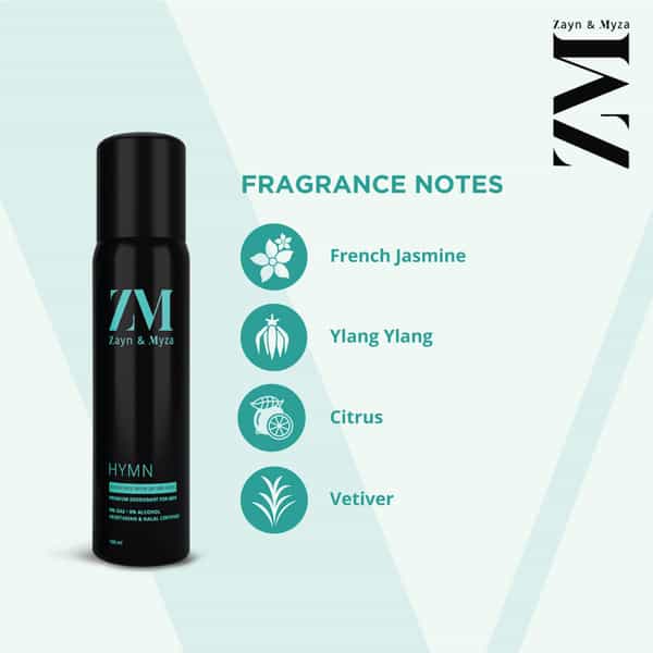 Zm Zayn & Myza Hymn No Alcohol Body Spray For Men 120 Ml