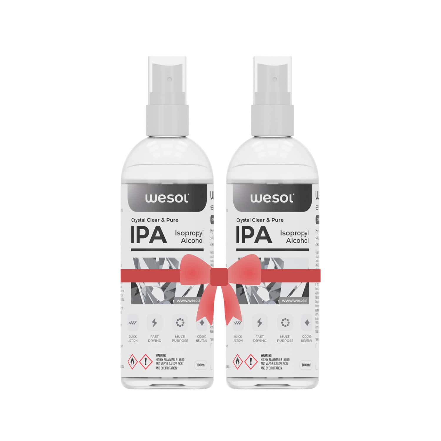 Wesol Ipa Isopropyl Alcohol 99.9% Electronics Cleaner Spray 100 Ml Pack Of 2
