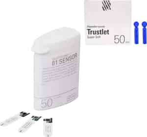 Arkray Glucocard 01 Mini Blood Glucose Monitor 50 Test Bottlepack Strips & 50 Lancets
