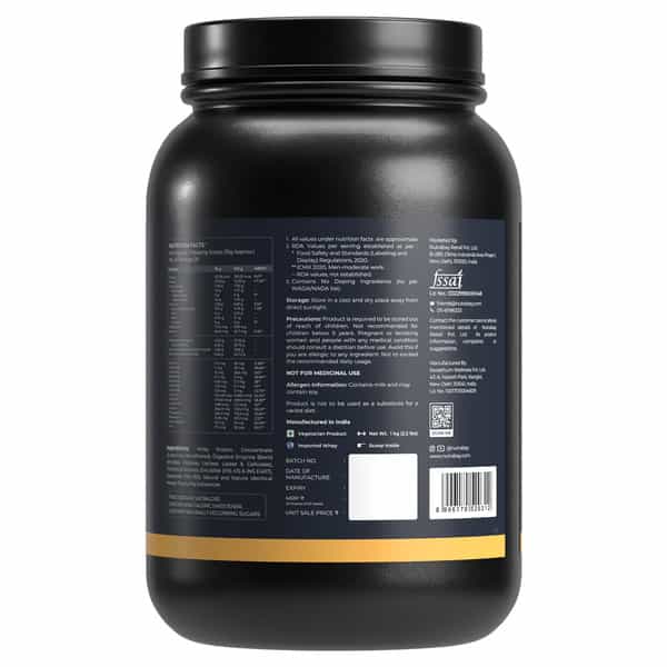 Nutrabay Gold 100% Whey Protein Concentrate|25G Protein|Muscle Support & Recovery|Mango | 1 Kg