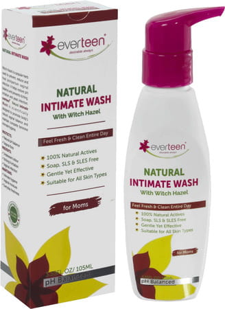 Everteen Witch Hazel Natural Intimate Wash For Feminine Intimate Hygiene In Moms 1 Pack- 105ml