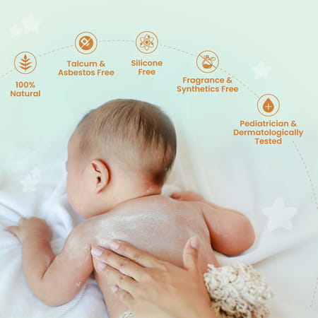 Nat Habit Talc Free Natural Kusha Baby Powder With Raw Haldi And Duba/Darbha | 150G