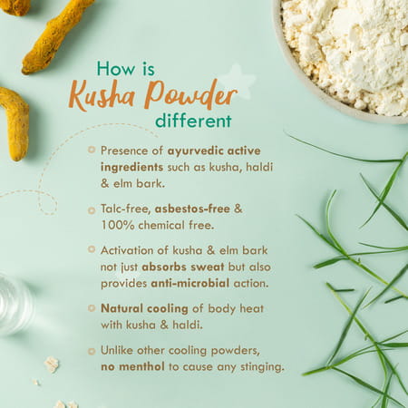 Nat Habit Talc Free Natural Kusha Baby Powder With Raw Haldi And Duba/Darbha | 150G