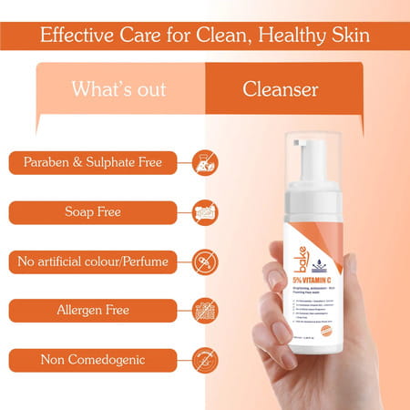 Bake 5% Vitamin C Foaming Face Wash With Niacinamide (100ml)