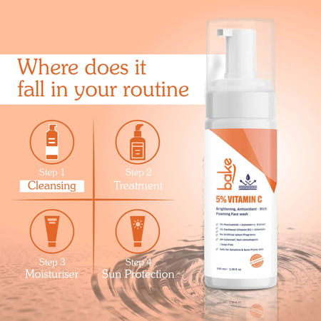 Bake 5% Vitamin C Foaming Face Wash With Niacinamide (100ml)