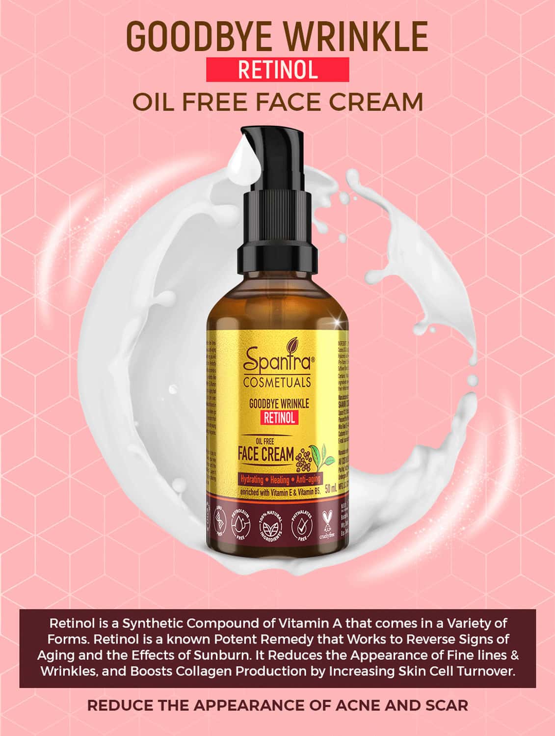 Buy SPANTRA RETINOL OIL FREE FACE CREAM 50ML Online & Get Upto 60 OFF