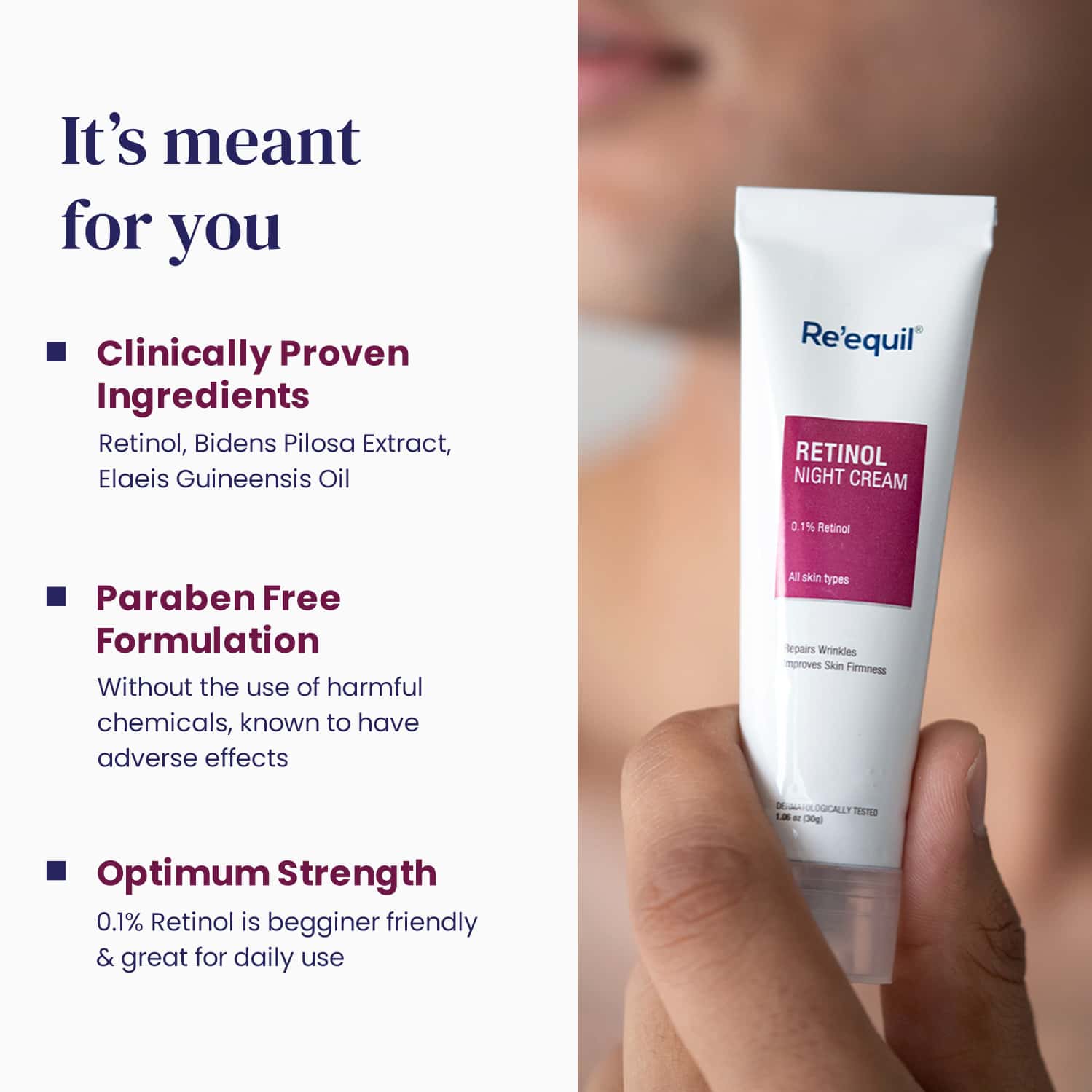 Buy RE'EQUIL 0.1 RETINOL NIGHT CREAM 30G Online & Get Upto 60 OFF at