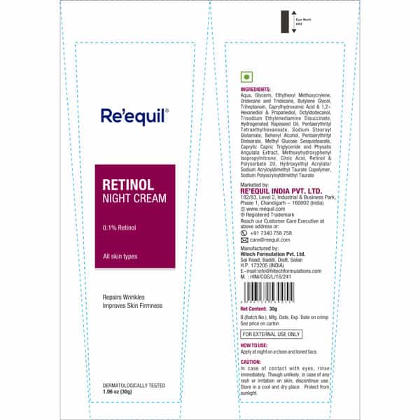 Re'equil 0.1% Retinol Night Cream 30G