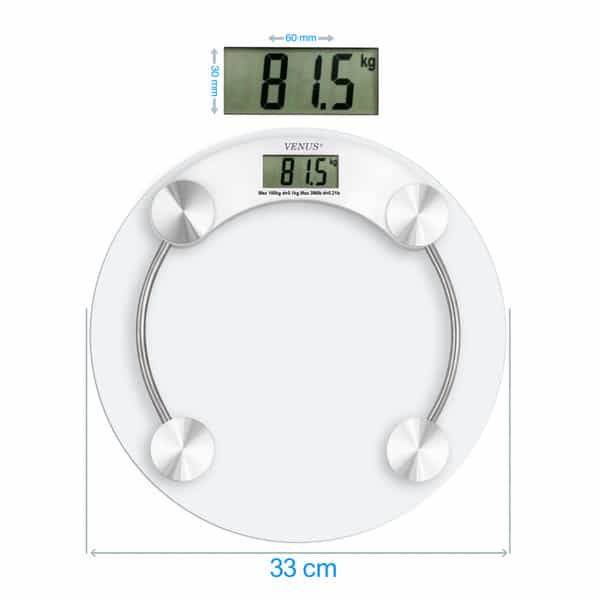 Venus (India) Round Electronic Digital Personal Bathroom Weight Machine | Upto 180Kg