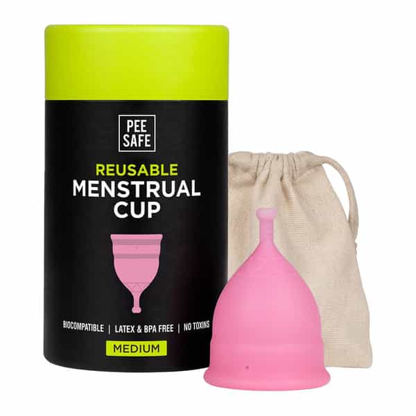 Peesafe Reusable Menstrual Cup For Women - Medium Size With Pouch| Us Fda Registered | Pack Of 1